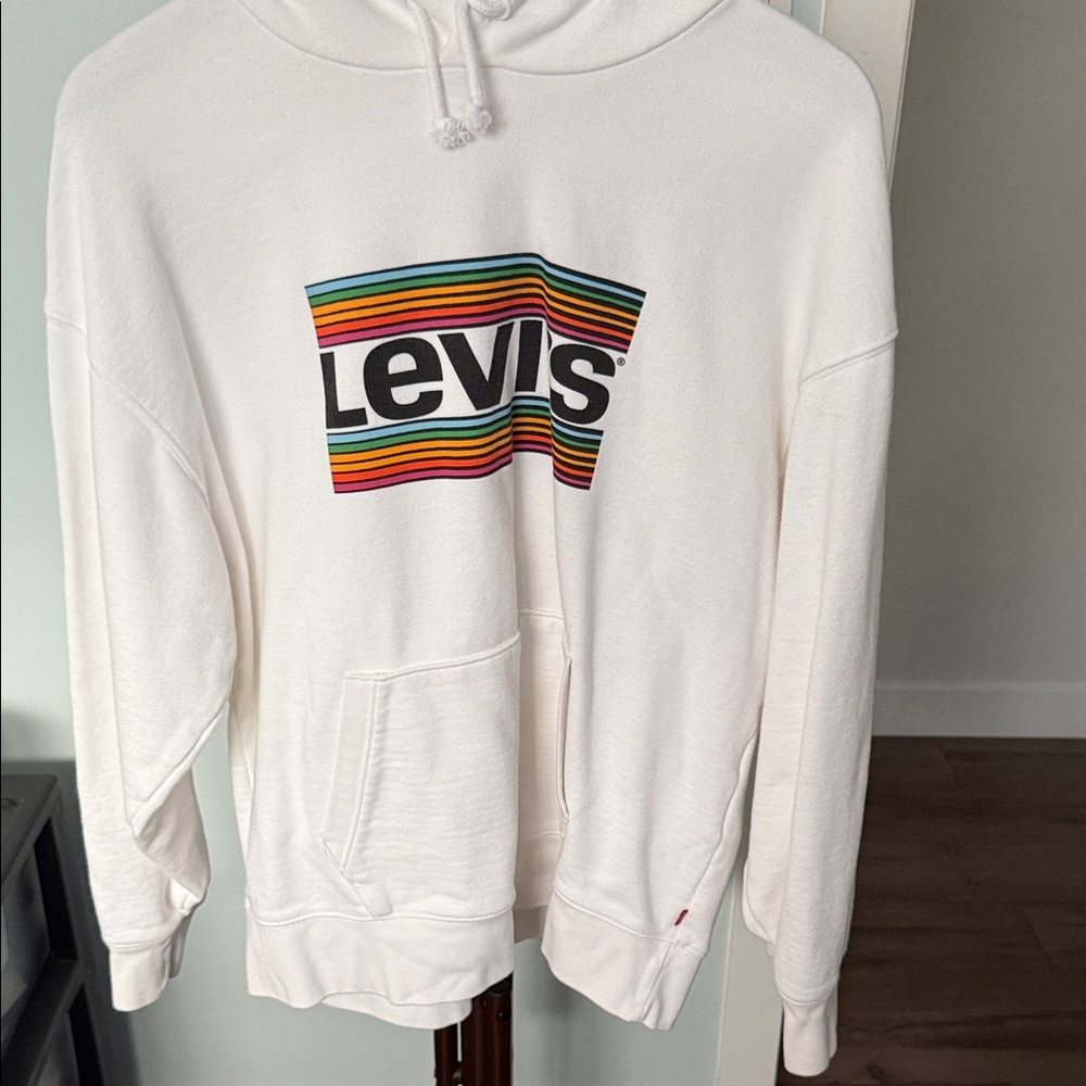 Levi's Multicolor Logo White Hoodie